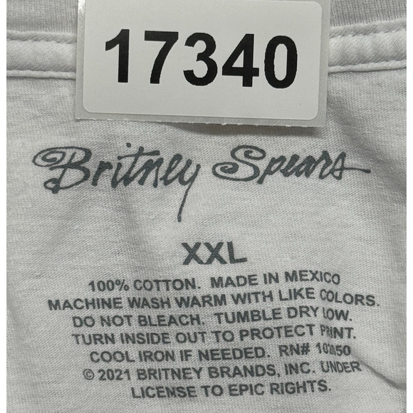 Britney Spears T Shirt Womens XXL White Baby One More Time Concert Tour - Picture 8 of 8